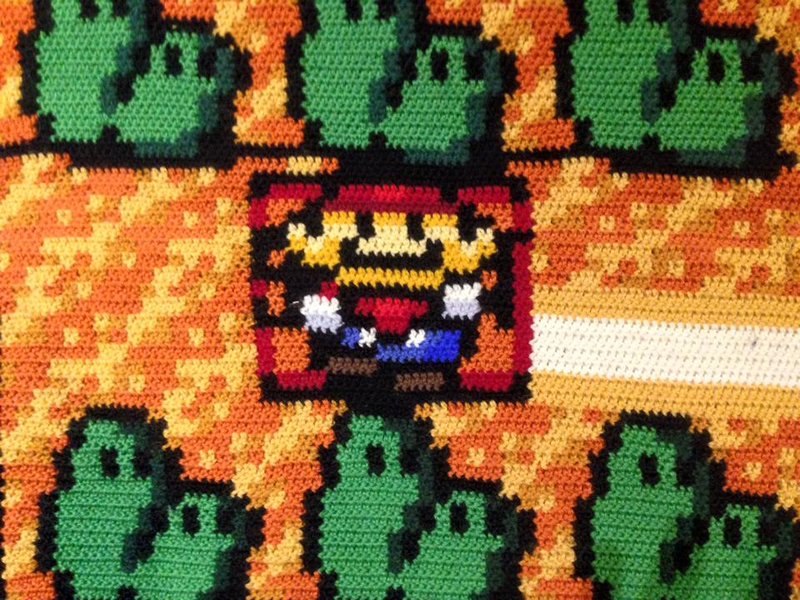 Illustration for article titled Man Spends Six Years Crocheting One Super Mario Bros. 3Â Map